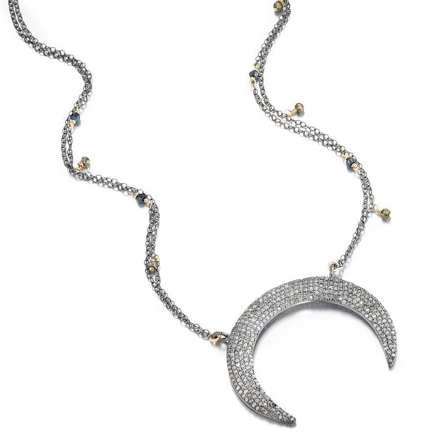 ela rae eliza horn necklace diamond sterling silver