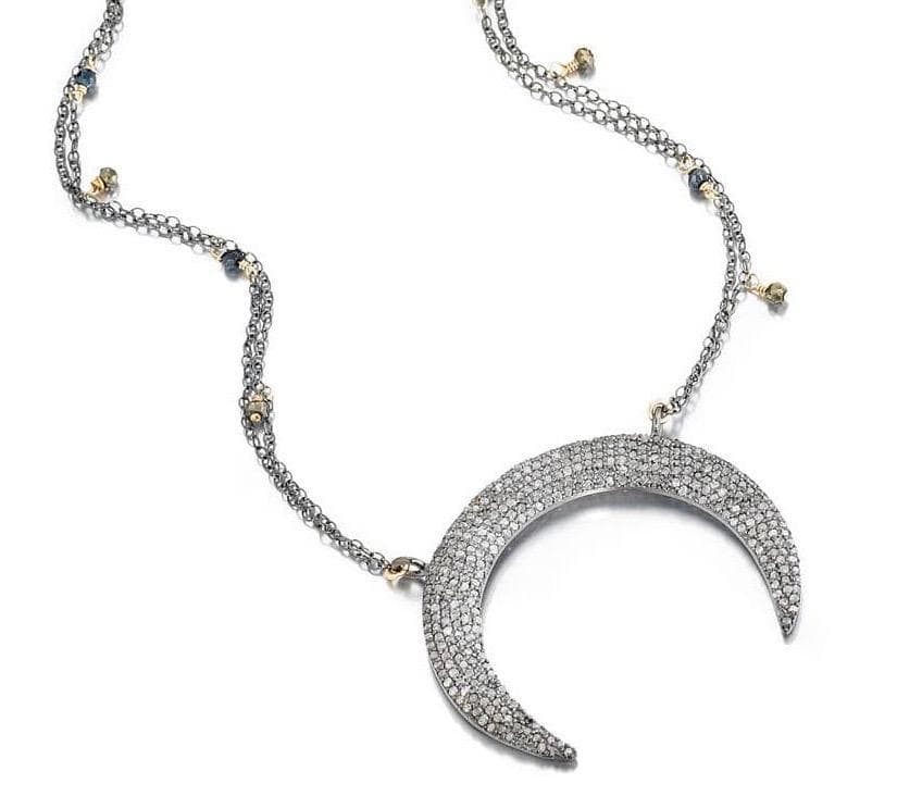 ela rae eliza horn necklace diamond sterling silver