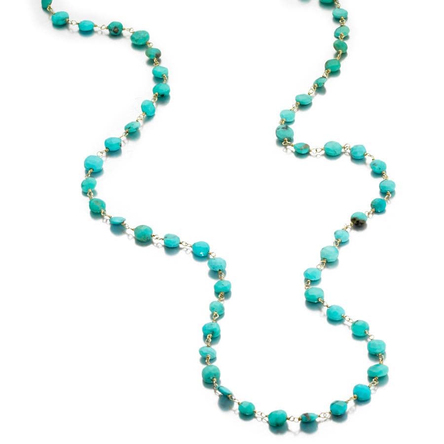 ela rae diana coin necklace turquoise 14k yellow gold plate