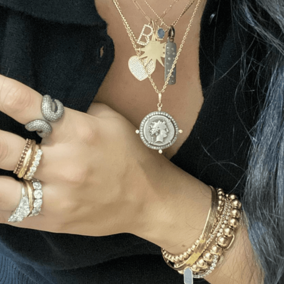 coin lady charm necklace