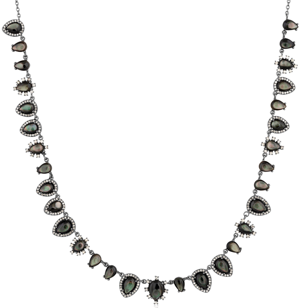 mother of pearl diamond collar