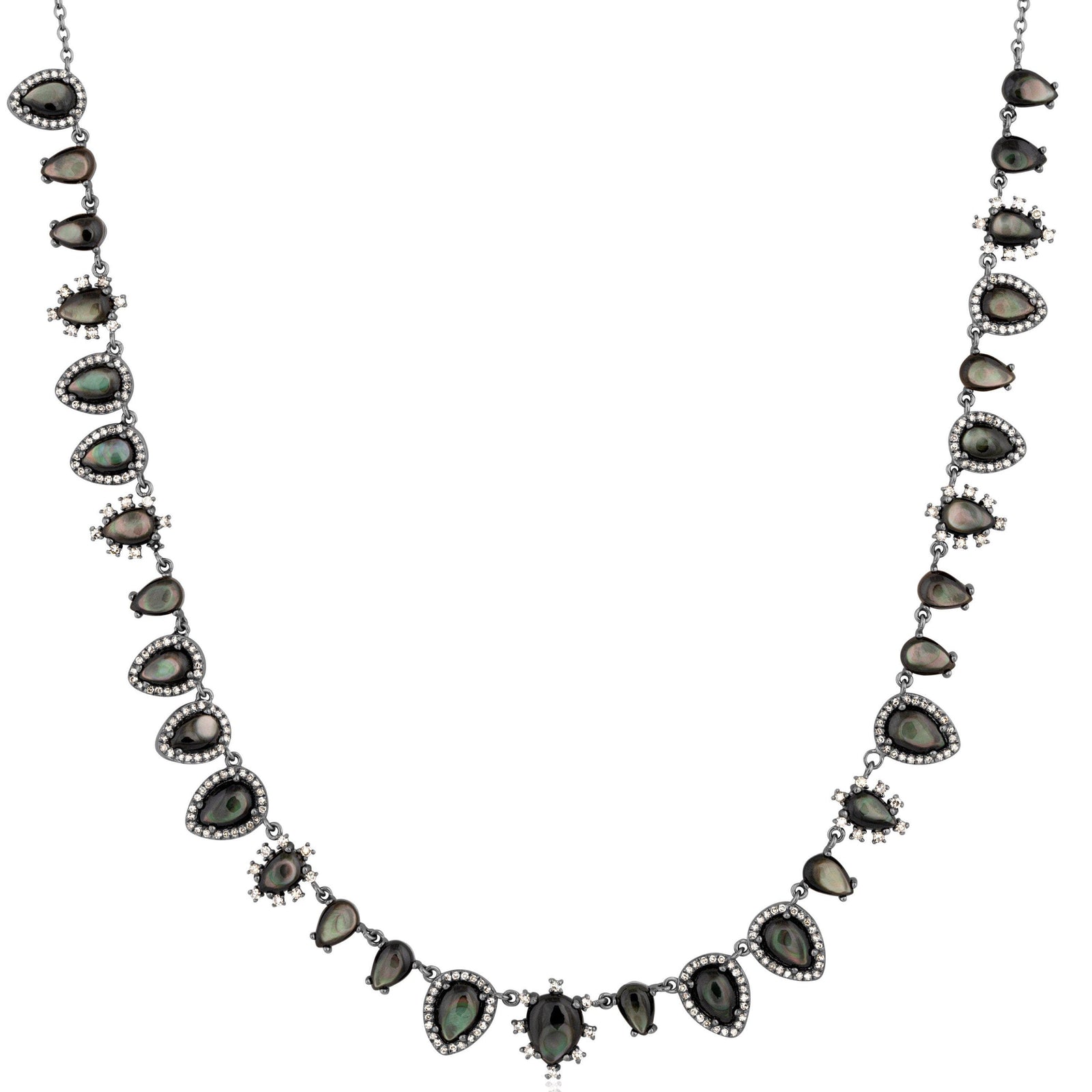 mother of pearl diamond collar