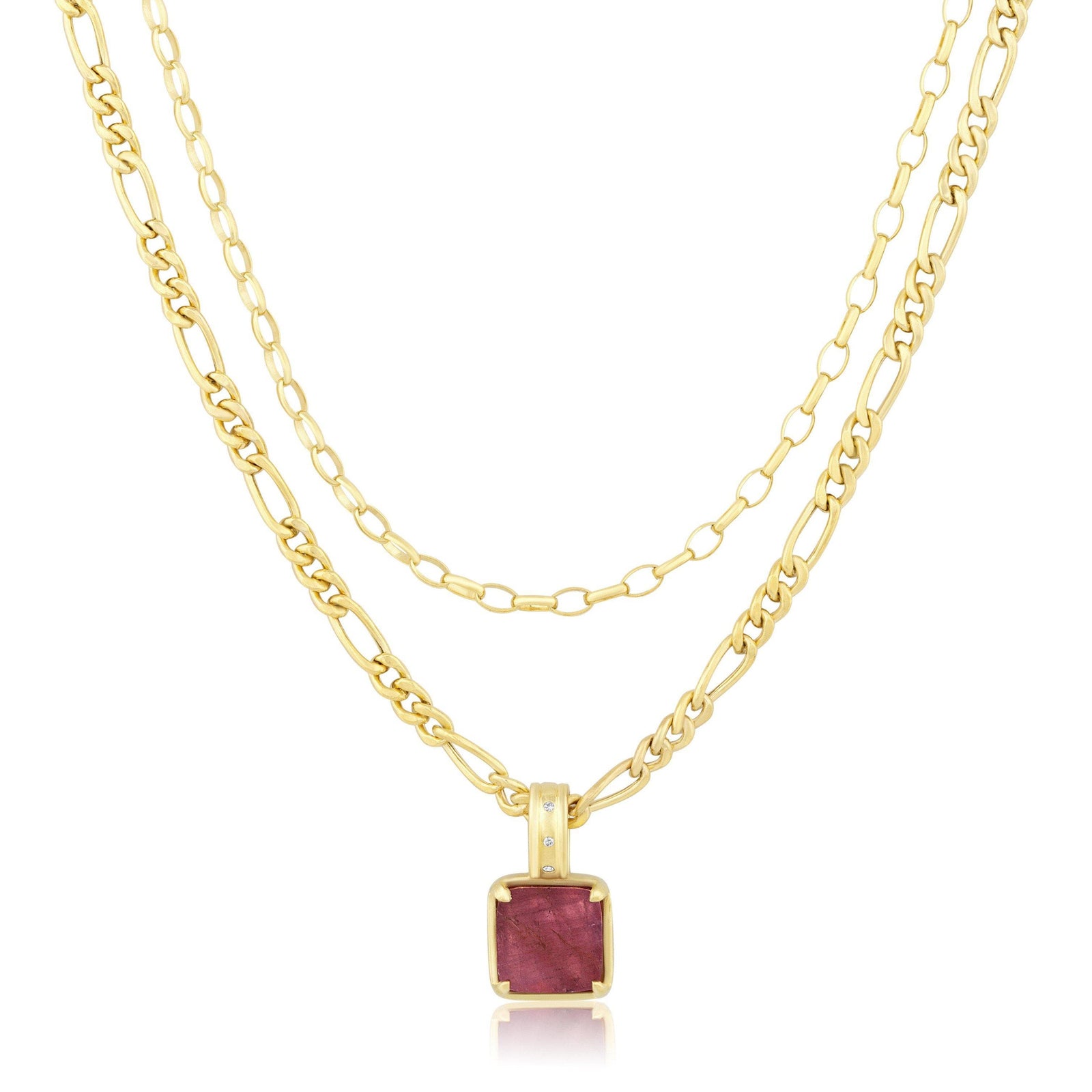 square gemstone | double layer figaro