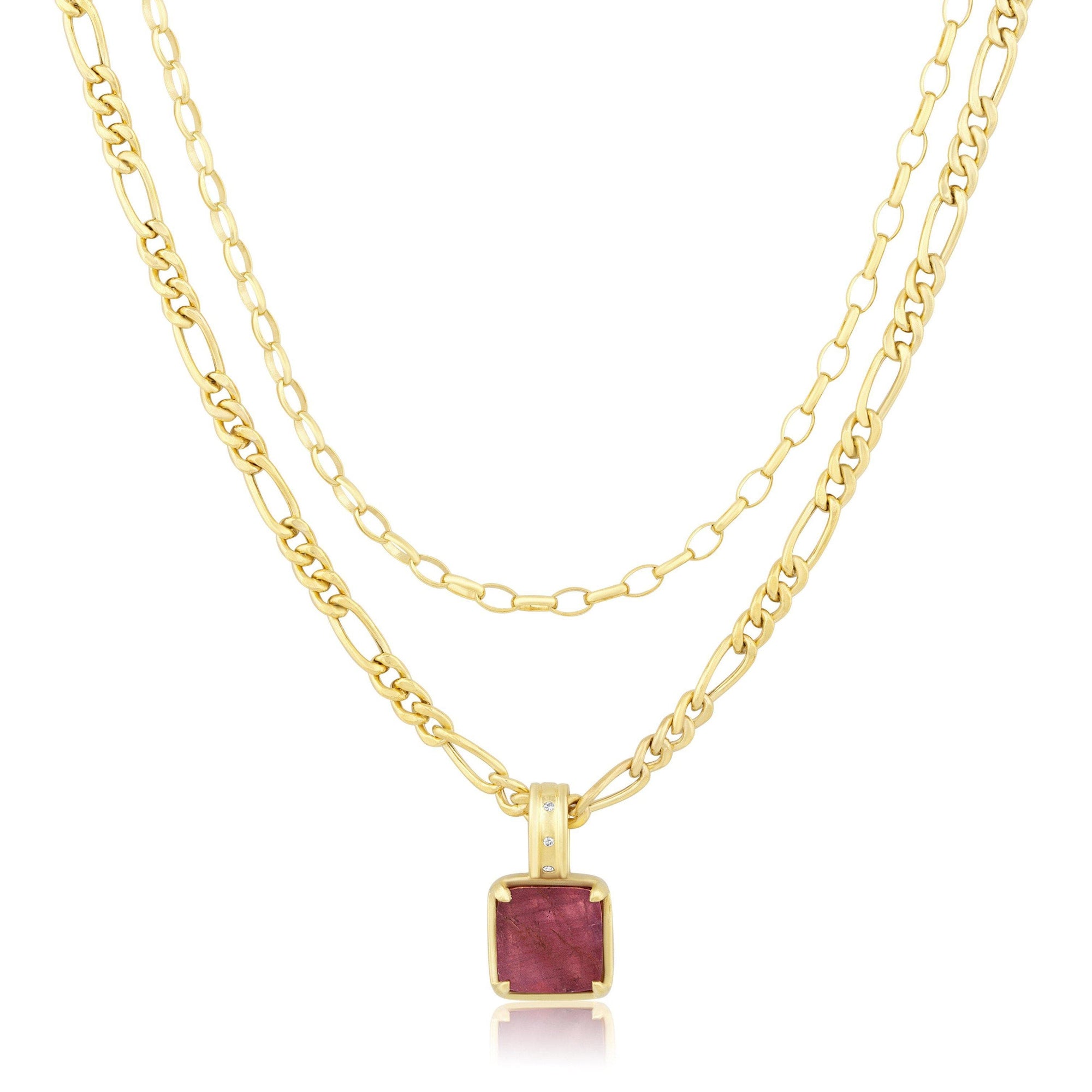 square gemstone | double layer figaro