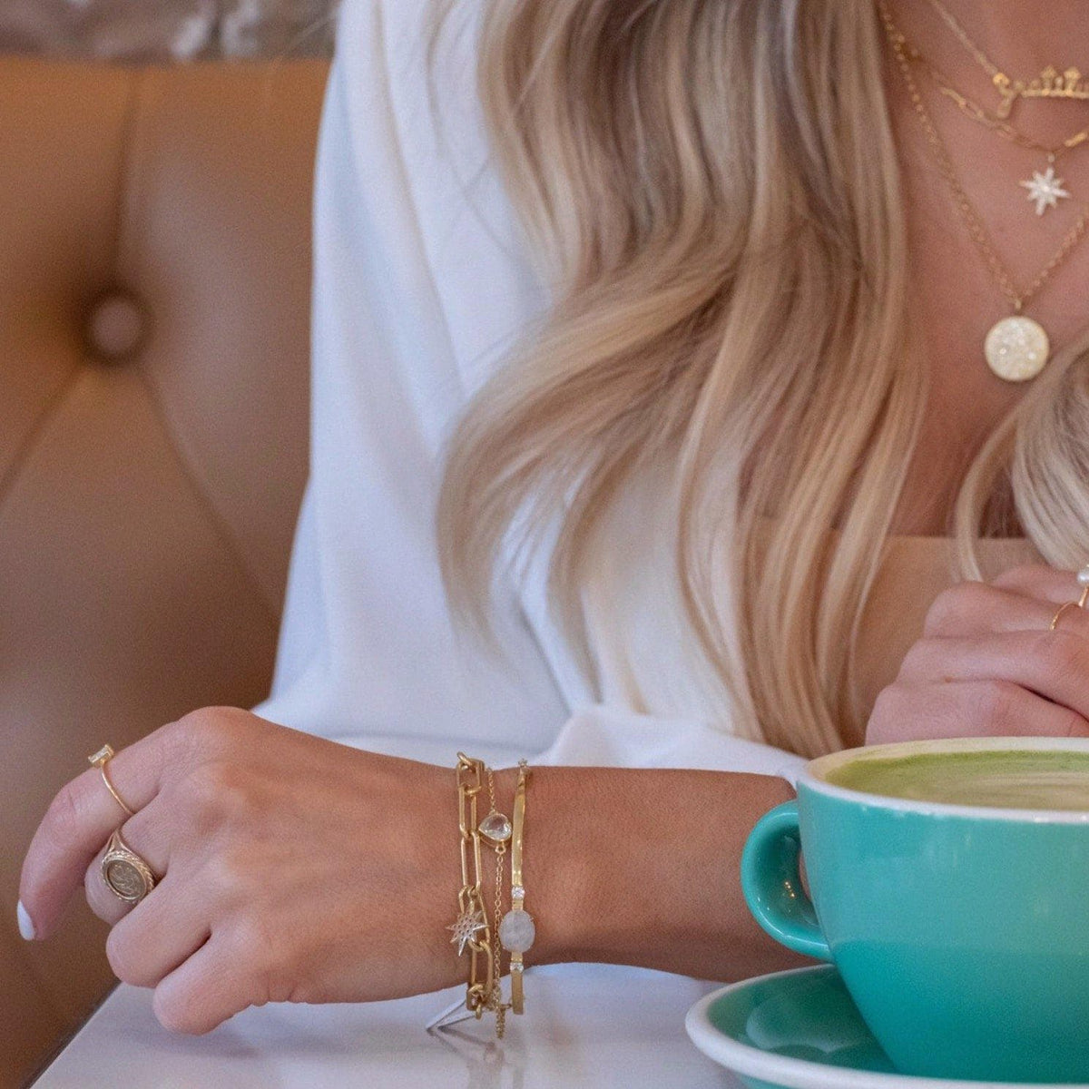 white topaz heart bracelet by ALR