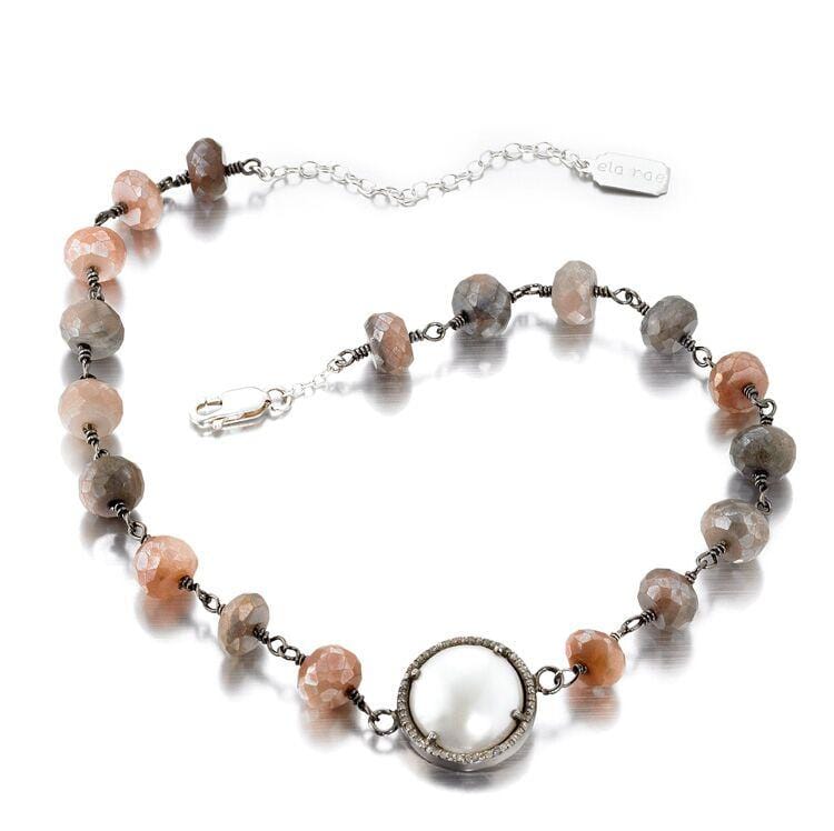 ela rae libi grand luxe necklace diamond pearl pink moonstone sterling silver