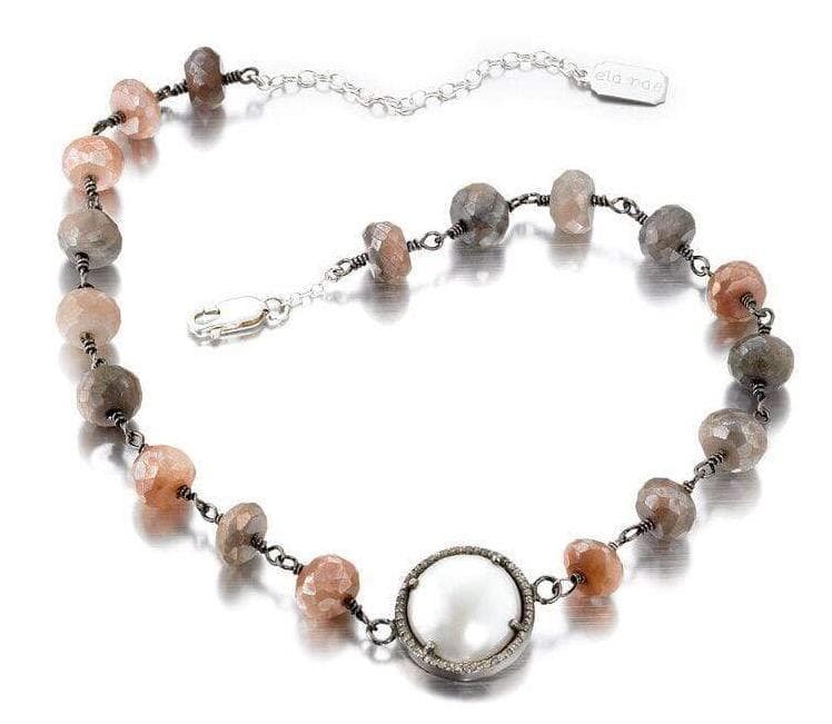 ela rae libi grand luxe necklace diamond pearl pink moonstone sterling silver